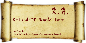 Kristóf Napóleon névjegykártya